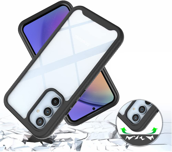 Case for Samsung Galaxy A54 5G, Shockproof, with film, black