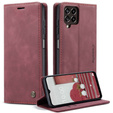 CASEME case for Samsung Galaxy M33 5G, Leather Wallet Case, maroon