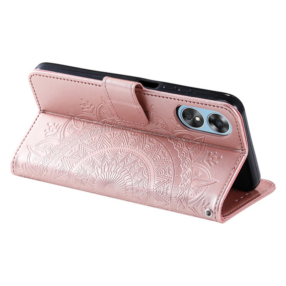 Flip case for Oppo A17, Mandala, pink rose gold