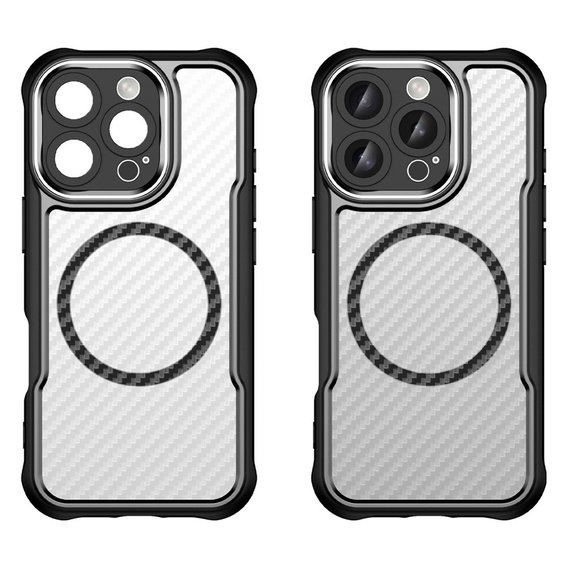 Case for iPhone 16 Pro Max, Fusion Hybrid Carbon, for MagSafe, black