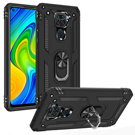 Armor Case for Xiaomi Redmi Note 9, Nox Case Ring, black