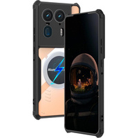 Case for Motorola Edge 50 Ultra, with magnetic sheet, transparent / black