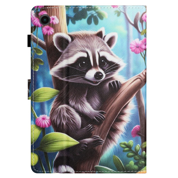 Case for Lenovo Tab M10 Plus TB-X606F, with flap, raccoon