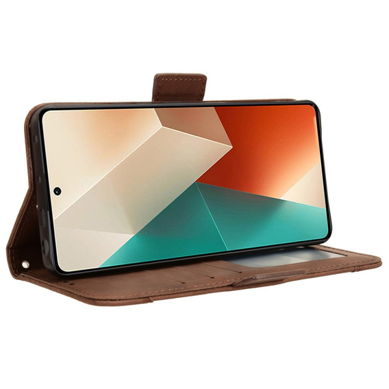 Flip case for Xiaomi Redmi Note 13 5G, Card Slot, brown