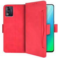 Flip case for Motorola Moto E13, Card Slot, red