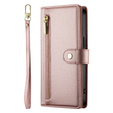 Flip case for Xiaomi Redmi Note 14 Pro 5G / Poco X7 5G, Wallet Zipper Pocket, pink