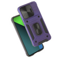 Armored Case for Xiaomi Redmi Note 13 Pro 5G, CamShield Slide, purple + Tempered Glass 9H