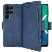 Flip case for Samsung Galaxy S22 Ultra 5G, Card Slot, blue