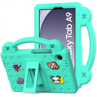 Children's case for Samsung Galaxy Tab A9, Cute Patterns, with stand, green