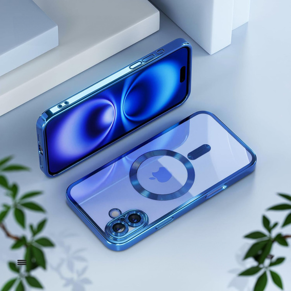 Case for iPhone 16 Plus, Electro MagSafe, blue + Screen Glass