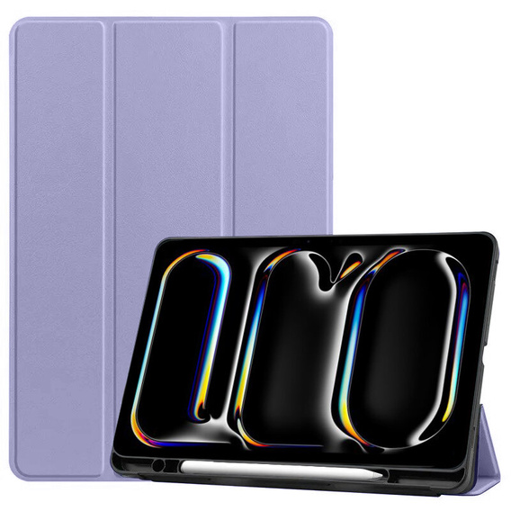 Case for iPad Pro 11 2024, Smartcase with stylus space, purple