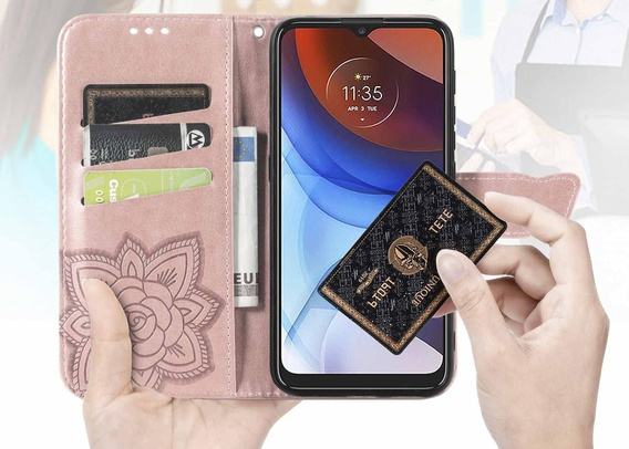 Flip case for Oppo Reno 13 Pro, Butterfly, pink rose gold