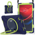 Children's case for Lenovo Tab M11, armored with strap, navy blue / green