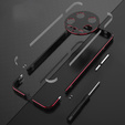 Case for Xiaomi 14 Ultra, Armor Bumper, with lens cover, black / red