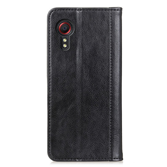 Case for Samsung Galaxy Xcover 7, Wallet Litchi Leather, black