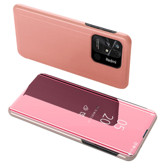 Case for Xiaomi Redmi 10C, Clear View, pink rose gold