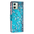 Flip case for Motorola Moto G54 5G, Wallet, sakura, blue