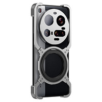 Case for Xiaomi 15 Ultra, Kickstand Bumper, with lens cover, for MagSafe, silver