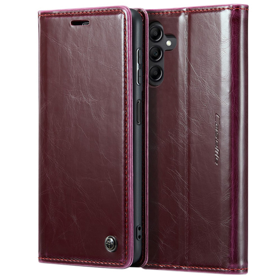 CASEME flip case for Samsung Galaxy A34 5G, Waxy Textured, red