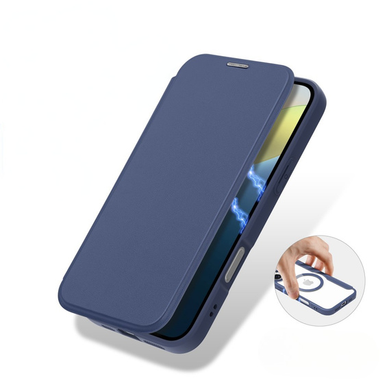 Dux Ducis Case for iPhone 16 Plus, Skin X Pro, MagSafe, dark blue