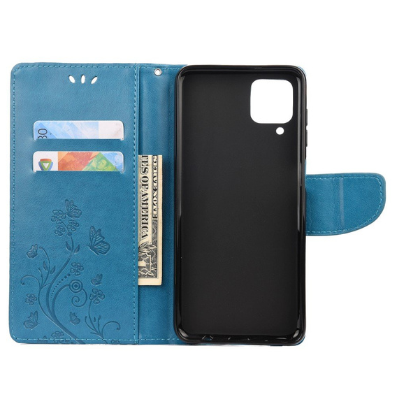 Flip case for Samsung Galaxy A12 / M12 / A12 2021, Butterfly, blue