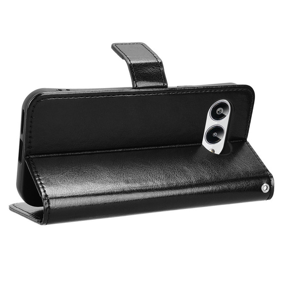 Flip case for T Phone 3 5G, Crazy Horse Wallet, black