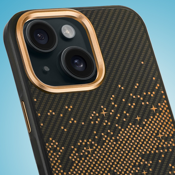 Case for iPhone 15, Milky Way, gold