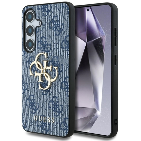 GUESS Case for Samsung Galaxy S25, 4G Big Metal Logo, blue