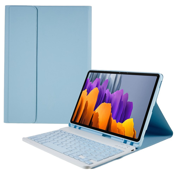 Case + keyboard Samsung Galaxy Tab S7 T870/T875 / S8, Pen Slot, blue