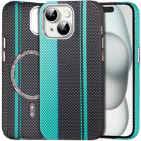 MagSafe's iPhone 15 Case, Carbon Fiber, black / blue
