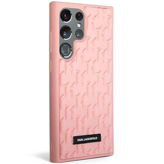 Karl Lagerfeld Case for Samsung Galaxy S23 Ultra, Saffiano Mono Metal, pink