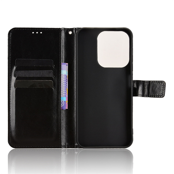 Flip case for Xiaomi Redmi 15C 4G/LTE, Crazy Horse Wallet, black