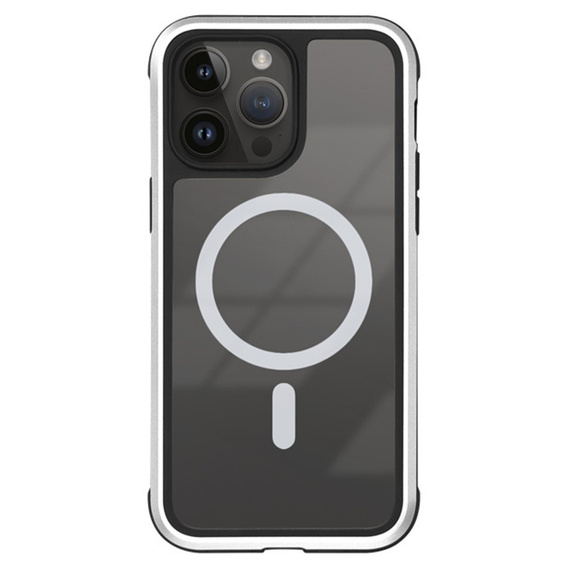 KZDOO Case for iPhone 16 Pro, Metal Frame, for MagSafe, silver