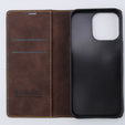 Case for iPhone 15 Pro, ERBORD Vintage, wallet with flap, coffee