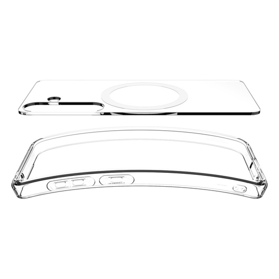 Spigen MagSafe Case for Samsung Galaxy S25+ Plus, Ultra Hybrid, clear / white + 9H Tempered Glass