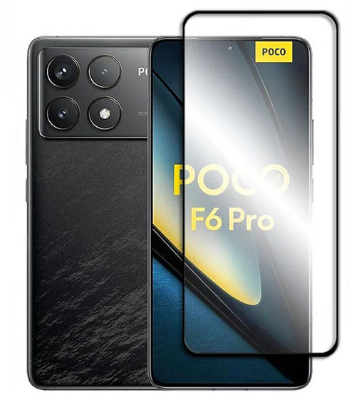 3D Tempered Glass for Xiaomi Poco F6 Pro, black frame