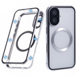 Magnetic Dual Glass MagSafe case for iPhone 16, silver