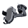 Car windshield mount with adjustment and automatic clamping for smartphones from 6 to 8.5 cm wide