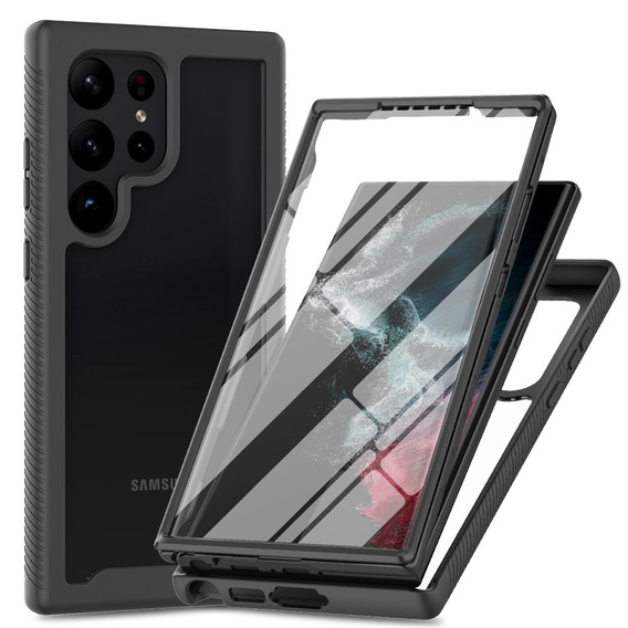 Case for Samsung Galaxy S23 Ultra, Shockproof, with film, black