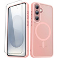 Case for Samsung Galaxy S25+ Plus, for MagSafe, ERBORD Matt Case, pink + Screen Glass