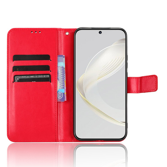 Flip case for Huawei Nova 11 Pro, Crazy Horse Wallet, red