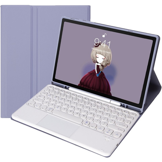 Case + keyboard Samsung Galaxy Tab S6 Lite 2020 P610/P615 / S6 Lite 2022 10.4, Touchpad Pen Slot, purple
