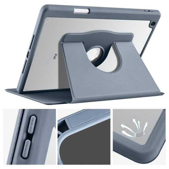 Case for iPad 10.2" 2021/2020/2019 (9/8/7 gen.), with stylus space, 360° rotatable, purple