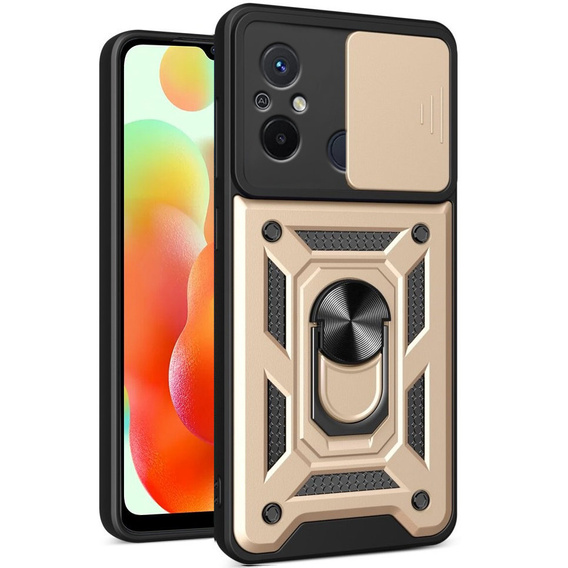 Case for Xiaomi Redmi 12C, CamShield Slide, gold