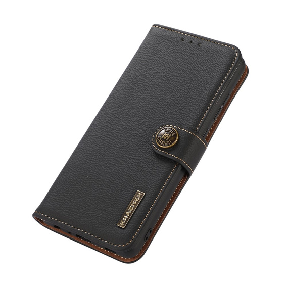 KHAZNEH RFID case for Samsung Galaxy A35 5G, Litchi Texture, black