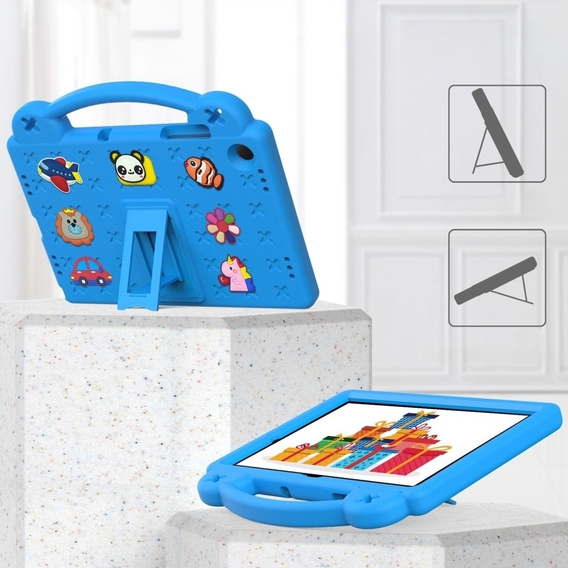 Children's case for Samsung Galaxy Tab A9+, Cute Patterns, with stand, blue
