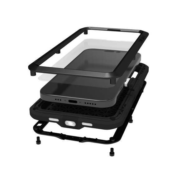 Love Mei Case for iPhone 16 Pro Max, armored with glass, black