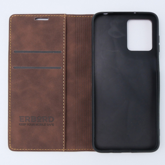 Case for Motorola Moto G13/ G23 4G, ERBORD Vintage, wallet with flap, coffee