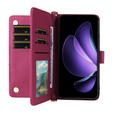 Crossbody Leather Wallet flip case for Oppo Reno 13 5G, maroon