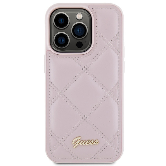 Guess Quilted Metal Logo Case for iPhone 15 Pro